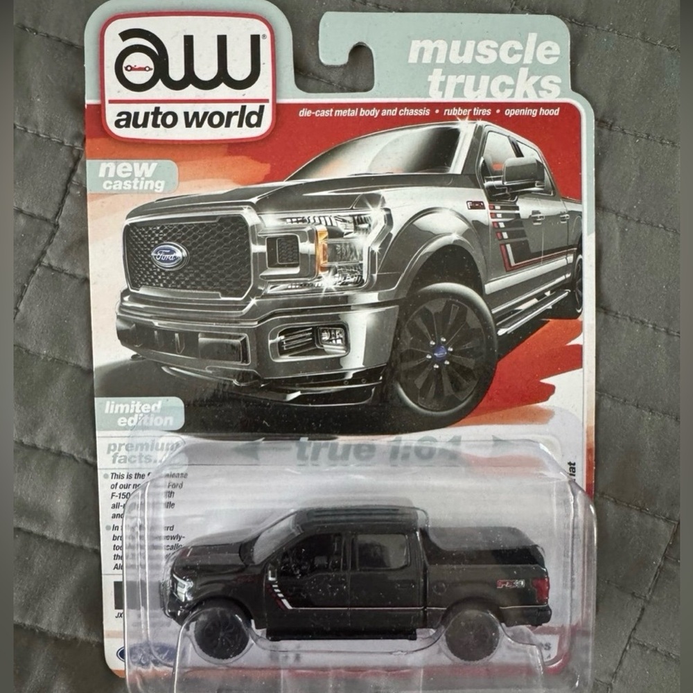 Auto World Black Muscle Truck Die-Cast Model